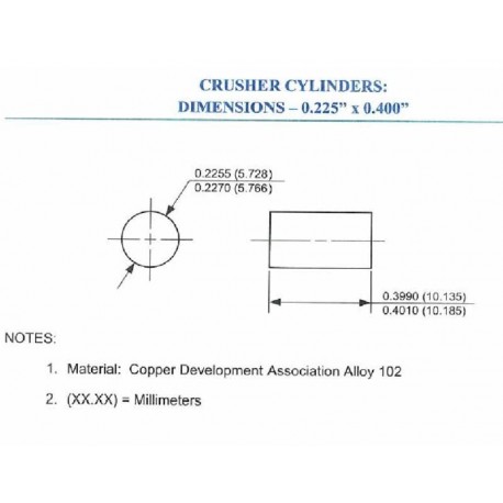 Copper Crusher Cylinders