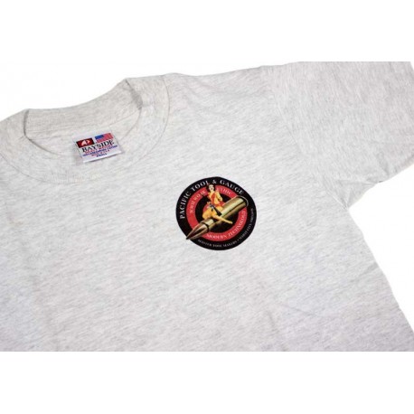 PTG Bomber Girl T-Shirt - Grey w/ Blk&Red Logo (No Pocket)
