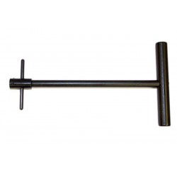 Threaded Solid T-Handle with 3/8" (9.5mm) Socket Adapter